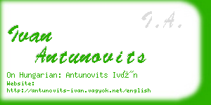 ivan antunovits business card